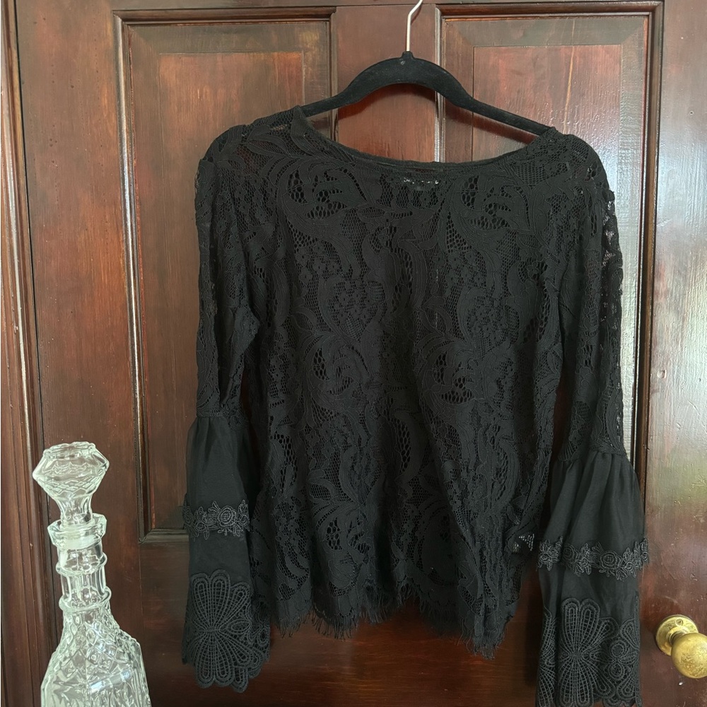 Elegant Black Lace Women's Top